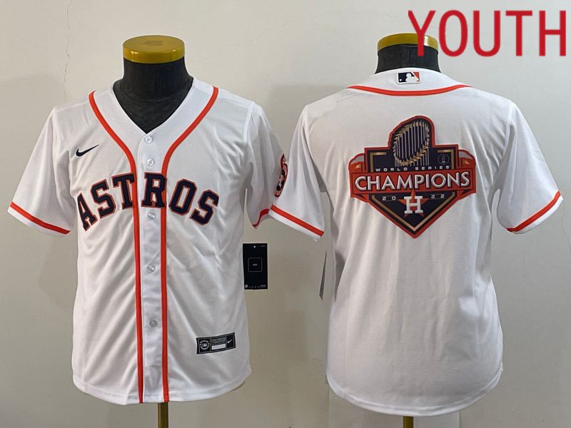 Youth Houston Astros Blank White Game Nike 2022 MLB Jerseys->youth mlb jersey->Youth Jersey